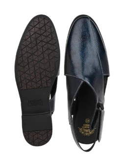 Alberto Torresi Blue Patent Crinkle Peshawari Sandal With Padded Insole -Modern Shoes World 04 2 675aaa7a ab31 4288 a678 fe290df1ddca