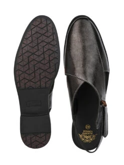 Alberto Torresi Grey Patent Crinkle Peshawari Sandal With Padded Insole -Modern Shoes World 04 3