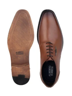 Tan Leather Lace Up Shoes For Men With Sneaker Footpad -Modern Shoes World 04a 2