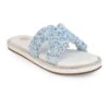 Aberto Torresi Blue Embellished Slide Sandals – Chic Design With Crystal Detailing -Modern Shoes World 1002 BLUE WHITE 1