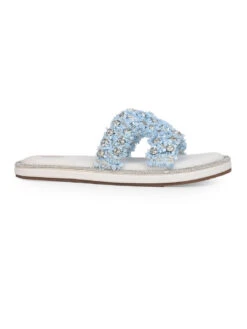Aberto Torresi Blue Embellished Slide Sandals – Chic Design With Crystal Detailing 12 Aberto Torresi Blue Embellished Slide Sandals – Chic Design With Crystal Detailing -Modern Shoes World 1002 BLUE WHITE 3