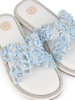 Aberto Torresi Blue Embellished Slide Sandals – Chic Design With Crystal Detailing 16 Aberto Torresi Blue Embellished Slide Sandals – Chic Design With Crystal Detailing -Modern Shoes World 1002 BLUE WHITE 7
