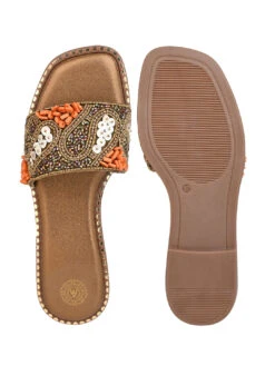 Alberto Torresi Brown Handcrafted Detailing With Festive Charm -Modern Shoes World 1004 ORANGE GOLD 6