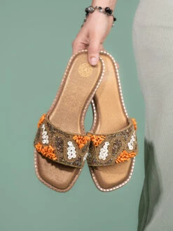 Alberto Torresi Brown Handcrafted Detailing With Festive Charm -Modern Shoes World 1004 ORANGE GOLD 8