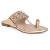 Aberto Torresi Toe-Ring Sandals – Glamorous Party Wear With Crystal Detailing -Modern Shoes World 1005 GOLD 1