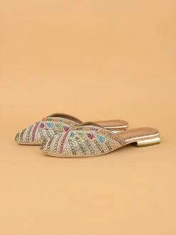 Alberto Torresi Party Wear Synthetic Heels With TPR Sole -Modern Shoes World 1006 MULTI GOLD 4