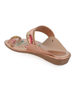 Alberto Torresi Women’s Embroidered Ethnic Sandals -Modern Shoes World 1007 BAIGE 4