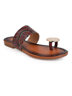 Alberto Torresi Women’s Printed Ethnic Kolhapuri Sandals