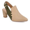 Alberto Torresi Women’s Baige & Olive Slingback Block Heels -Modern Shoes World 1020 BAIGE 1