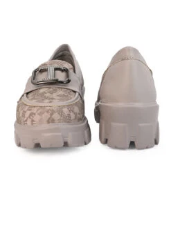 Alberto Torresi Women’s Chunky Sole Loafers With Buckle -Modern Shoes World 1030 BAIGE 4