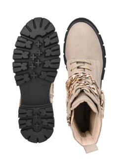 Alberto Torresi Women’s Chunky Sole Ankle Boots With Chain -Modern Shoes World 1040 BAIGE 6