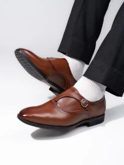 Albert Torresi Hungary Series 606 Executive Tan Formal Monk Shoes