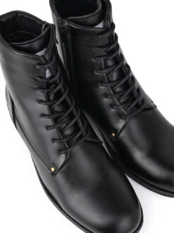 Alberto Torresi Barcus Series 111 Faux Black Leather Long Boots -Modern Shoes World 40111 BLACK 7