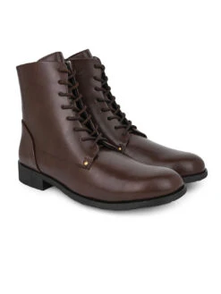 Alberto Torresi Barcus Series 111 Faux Brown Leather Long Boots -Modern Shoes World 40111 BROWN 2