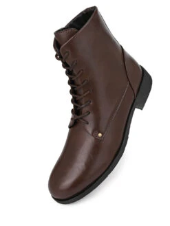 Alberto Torresi Barcus Series 111 Faux Brown Leather Long Boots -Modern Shoes World 40111 BROWN 4