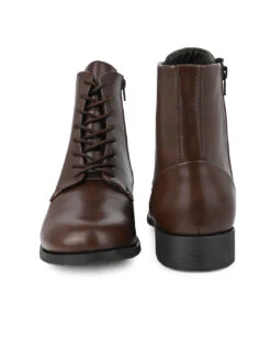 Alberto Torresi Barcus Series 111 Faux Brown Leather Long Boots -Modern Shoes World 40111 BROWN 5