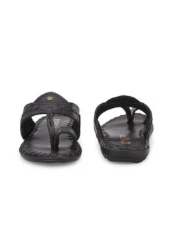 Alberto Torresi Men's Black Kolhapuri Thong Slipper 17 Alberto Torresi Men's Black Kolhapuri Thong Slipper -Modern Shoes World 59264 BLACK 6
