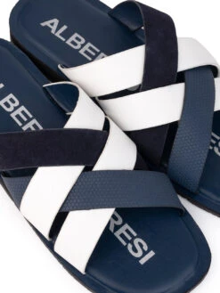 Alberto Torresi MenBlue Slippers -Modern Shoes World 59269 WHITE BLUE 7 7240c86e d10a 4eb5 9edb 1235bbf023b9