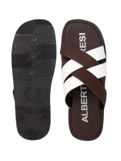 Alberto Torresi MenBrown Slippers -Modern Shoes World 59269 WHITE BROWN 5 91839df6 55f9 4ad6 93ea 7634065adf0f