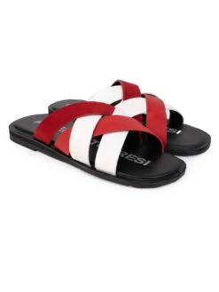 Alberto Torresi Men Red Slippers -Modern Shoes World 59269 WHITE RED 2 3ea67b7d cef6 4d4d a551 8472d7635477