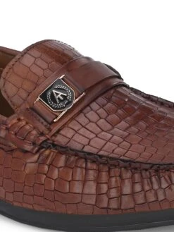 Genuine Leather Textured Impact Technolog Slip On 20 Genuine Leather Textured Impact Technolog Slip On -Modern Shoes World 63797 TAN CROCO 8