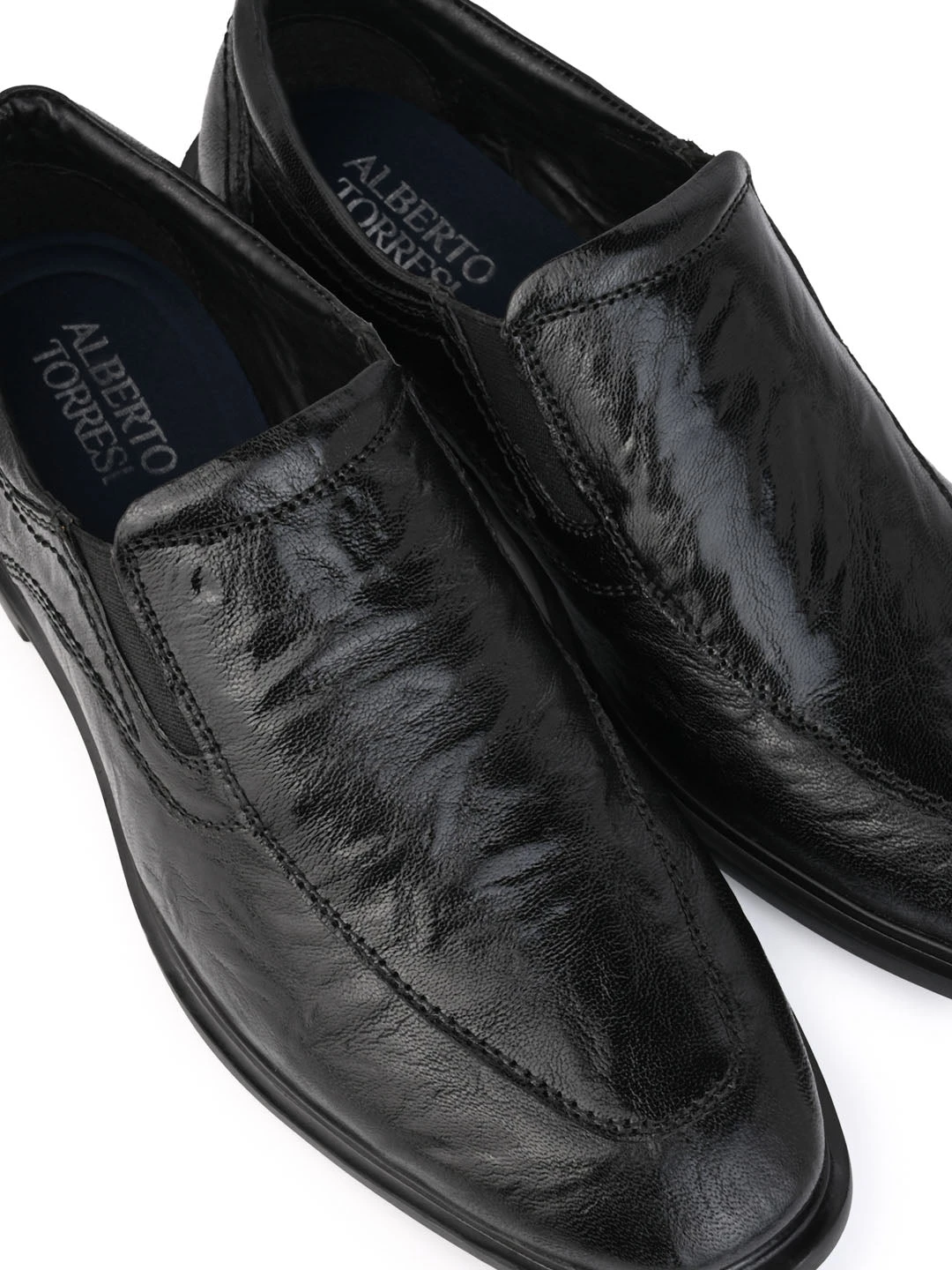 Alberto Torresi Shiny CrinkleBlack Leather Slip InSneakers Eva Sole Formals 9 Alberto Torresi Shiny CrinkleBlack Leather Slip InSneakers Eva Sole Formals - Image 7