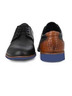 Alberto Torresi Horwik Series 708 Black Textured Leather Derby Shoe -Modern Shoes World 66708 BLACK 5