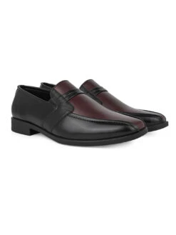 Alberto Torresi Office Edition Black Bordo Faux Leather Slip On 800 -Modern Shoes World 66800 BLACK BORDO 2