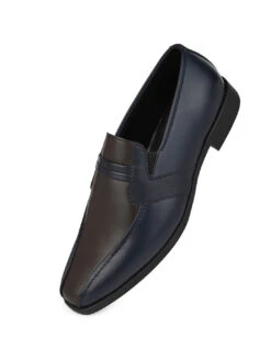 Alberto Torresi Office Edition Blue Brown Faux Leather Slip On 800 -Modern Shoes World 66800 BLUE BROWN 4