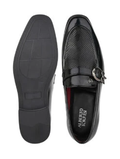 Alberto Torresi Office Edition Black PatentFaux Leather Monk Slip On 801 -Modern Shoes World 66801 BLACK PATENT 6