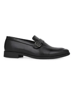 Alberto Torresi Office Edition Black Faux Leather Monk Slip On 801 -Modern Shoes World 66801 BLACK 3