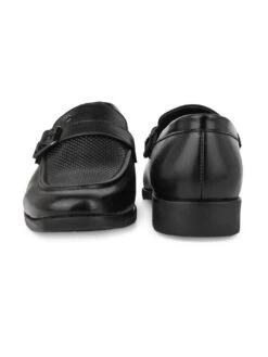 Alberto Torresi Office Edition Black Faux Leather Monk Slip On 801 -Modern Shoes World 66801 BLACK 5