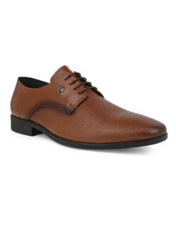 Alberto Torresi Red Jerry Series Tan Textured Leather Lace Up Shoe -Modern Shoes World 66806 TAN 1