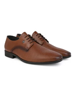 Alberto Torresi Red Jerry Series Tan Textured Leather Lace Up Shoe -Modern Shoes World 66806 TAN 2