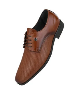 Alberto Torresi Red Jerry Series Tan Textured Leather Lace Up Shoe -Modern Shoes World 66806 TAN 4
