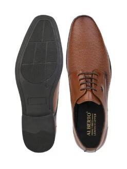 Alberto Torresi Red Jerry Series Tan Textured Leather Lace Up Shoe -Modern Shoes World 66806 TAN 5