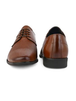 Alberto Torresi Red Jerry Series Tan Textured Leather Lace Up Shoe -Modern Shoes World 66806 TAN 6