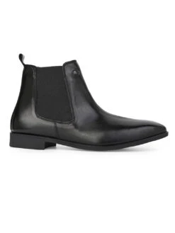 Alberto Torresi Men’s Leather Chelsea Boots In Black -Modern Shoes World 66807 BLACK 3