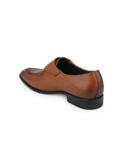 Alberto Torresi Genuine Leather Monk Shoes Dark Brown -Modern Shoes World 66924TAN 3