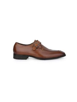 Alberto Torresi Genuine Leather Monk Shoes Dark Brown -Modern Shoes World 66924TAN 4