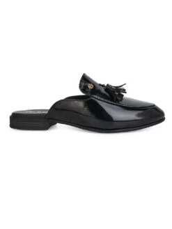 Alberto Torresi Black Tassel Patent Mule -Modern Shoes World 66938 BLACK 2