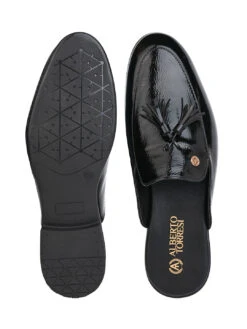 Alberto Torresi Black Tassel Patent Mule -Modern Shoes World 66938 BLACK 6