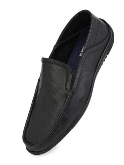 Alberto Torresi Black Leather Casual Loafers -Modern Shoes World 66942 Black 5