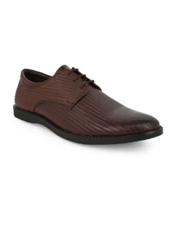 Alberto Torresi Textured Brown Leather Office/ Dress Formal Derby Shoes -Modern Shoes World 66950 BROWN 1 e5f62597 a72a 4e6b 990c f1eab9339c4d