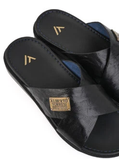 Alberto Torresi Barleta Black Leather Men Slippers -Modern Shoes World 67940 BLACK BARLETA 5 e36a180f 927c 45a1 9893 cfc4532c5097