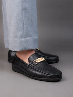 Alberto Torresi Twisty Series 531 Full Flex Rubber Sole Slip In Black Casual Loafers
