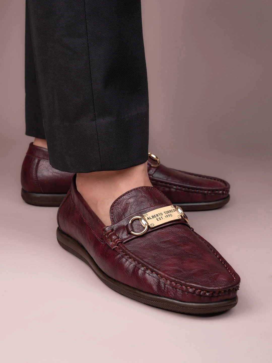 Alberto Torresi Twisty Series 531 Full Flex Rubber Sole Slip In Bordo Casual Loafers 3 Alberto Torresi Twisty Series 531 Full Flex Rubber Sole Slip In Bordo Casual Loafers