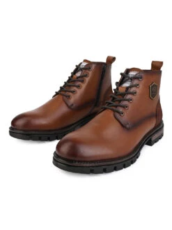 Alberto Torresi Headon Series Devl553 Pure Grain Leather Ankle Chukkas For Men -Modern Shoes World 88553 TAN 3