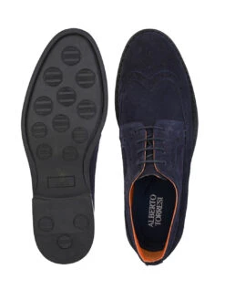 Alberto Torresi Blue Suede Brogues -Modern Shoes World 88596 BLUE 6