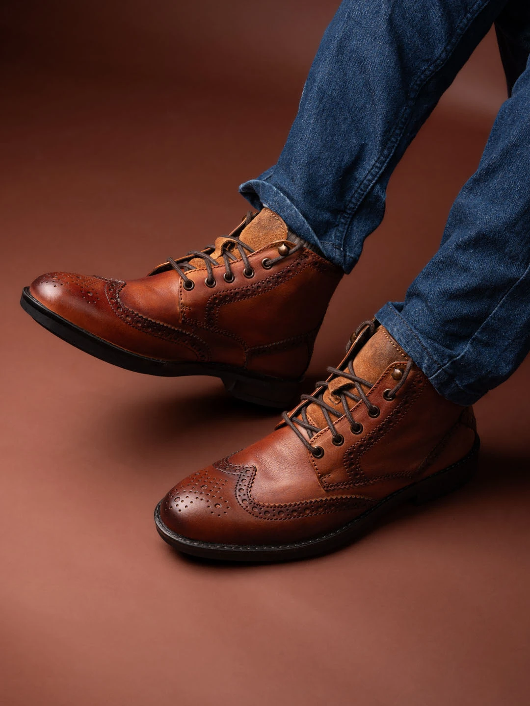 Alberto Torresi G.Leather Lloyd Series 597 Tan Brogues Boot 3 Alberto Torresi G.Leather Lloyd Series 597 Tan Brogues Boot